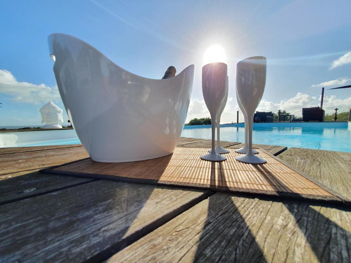 Villa Deluxe L'Hacienda Villa Vue Mer 180 Piscine Jacuzzi Proche Plage Marina Golf Pointe Des Chateaux Et Casino Jardin Clos Voyage Durable サン・フランソワ エクステリア 写真