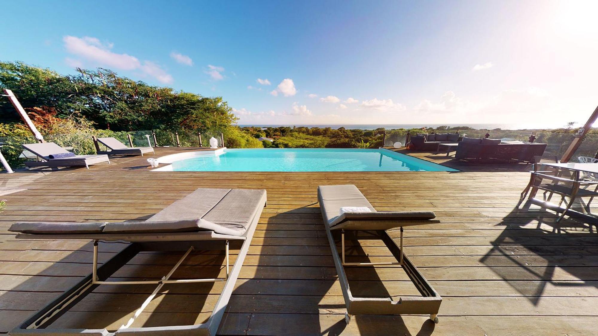 Villa Deluxe L'Hacienda Villa Vue Mer 180 Piscine Jacuzzi Proche Plage Marina Golf Pointe Des Chateaux Et Casino Jardin Clos Voyage Durable サン・フランソワ 部屋 写真