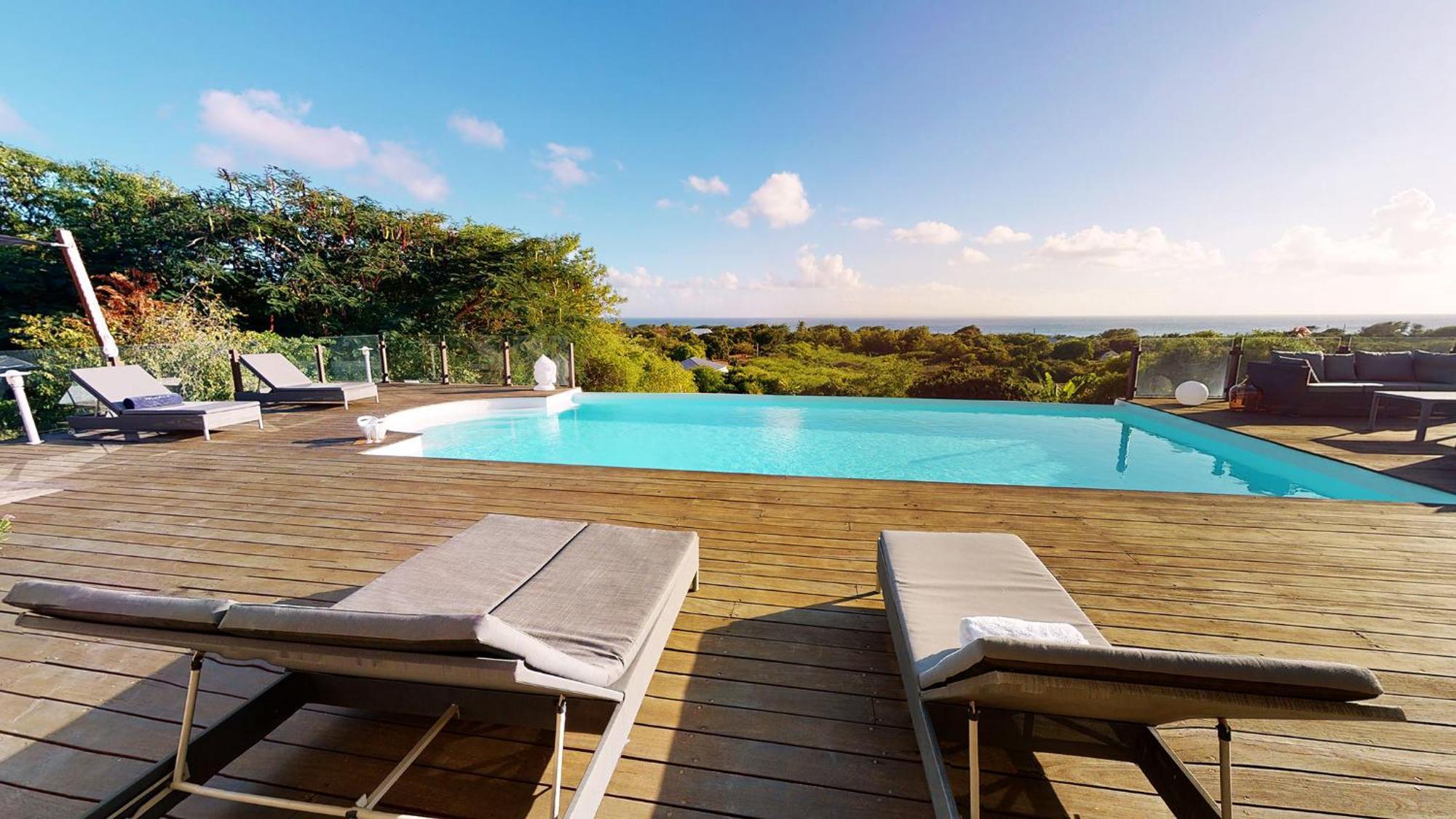 Villa Deluxe L'Hacienda Villa Vue Mer 180 Piscine Jacuzzi Proche Plage Marina Golf Pointe Des Chateaux Et Casino Jardin Clos Voyage Durable サン・フランソワ 部屋 写真